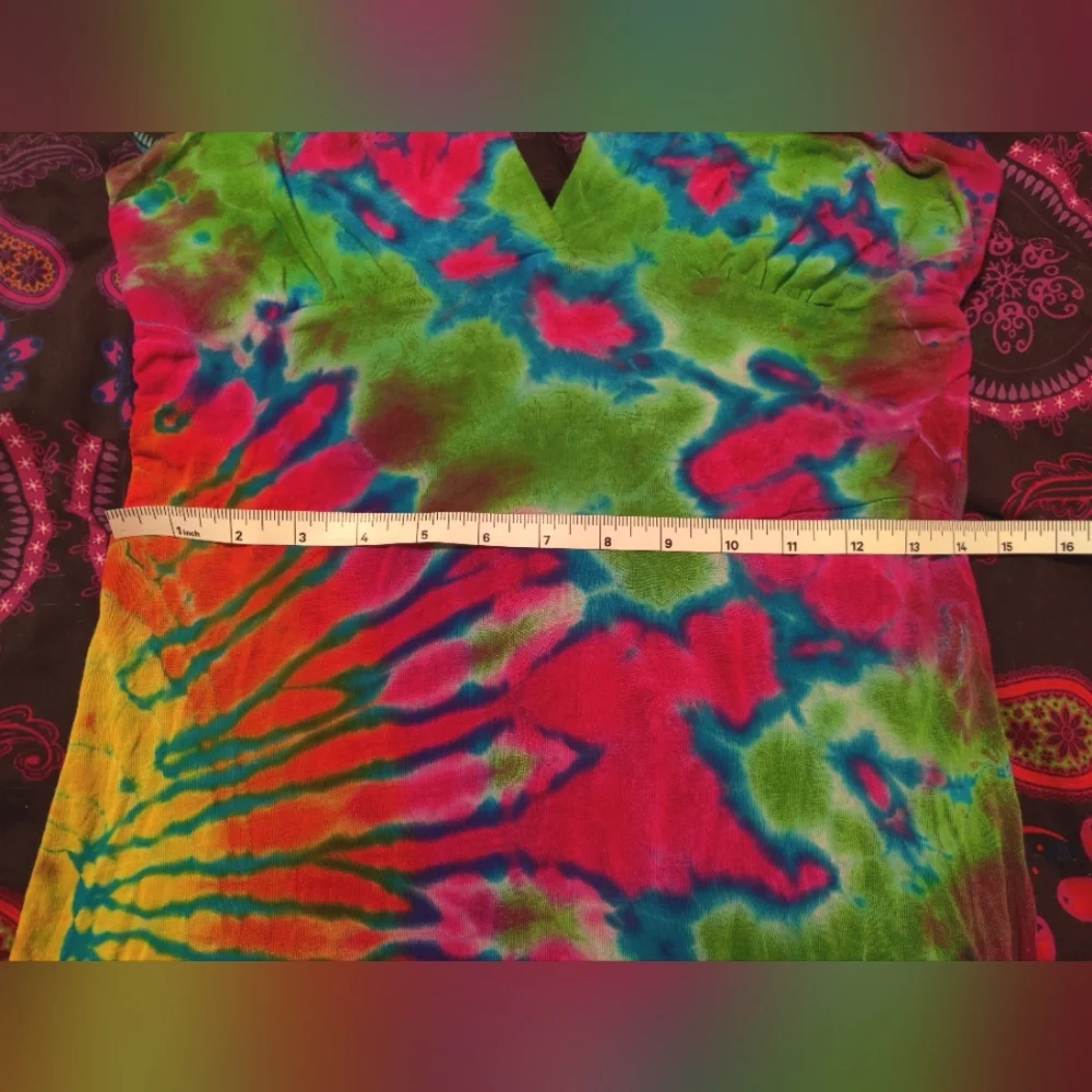 Rainbow Sunburst Tie-dye Empire Maxi Dress - Picture 8 of 8